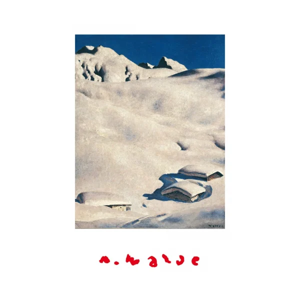 Klappkarte mit Alfons Walde Motiv "Almen im Schnee"