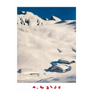 Postkarte mit Alfons Walde Motiv "Almen im Schnee"