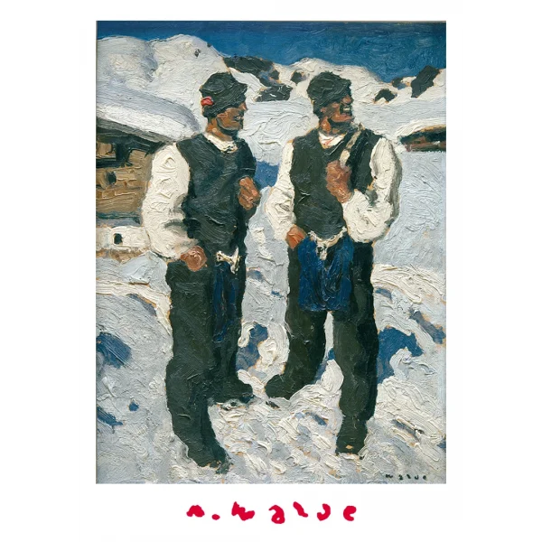Postkarte mit Alfons Walde Motiv "Bauernsonntag"