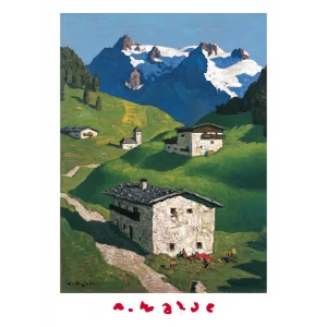 Postkarte mit Alfons Walde Motiv "Frühling in Tirol"