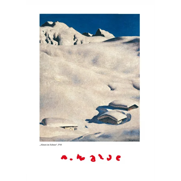 Plakat mit Alfons Walde Motiv "Almen im Schnee"