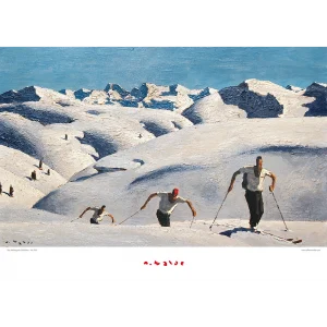 Plakat mit Alfons Walde Motiv "Aufstieg der Schifahrer"