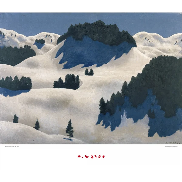 Plakat mit Alfons Walde Motiv "Winterlandschaft"