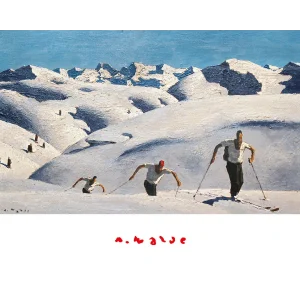 Kunstdruck Alfons Walde-Der Aufstieg der Schifahrer