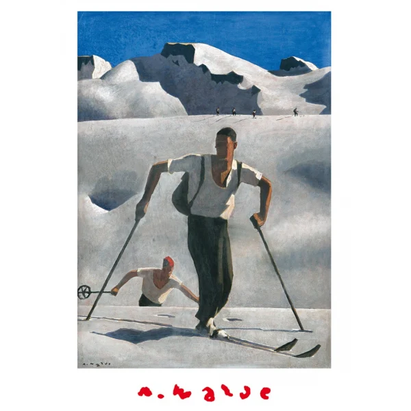 Postkarte mit Alfons Walde Motiv "Der Aufstieg"