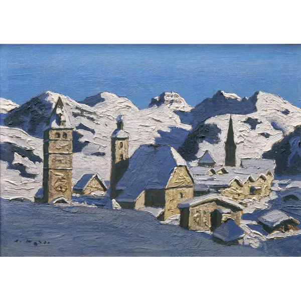 Kitzbühel im Winter, Kunstdruck auf Leinwand