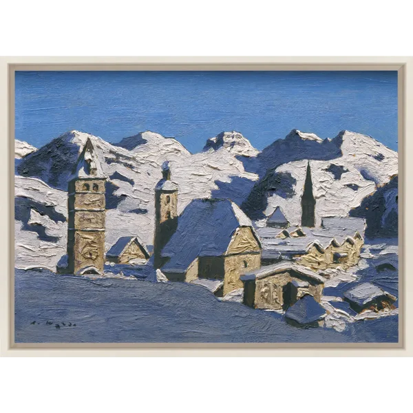 Kitzbühel im Winter, Kunstdruck auf Leinwand, gerahmt mit Guggenheim Leiste