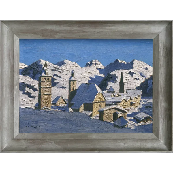 Kitzbühel im Winter, Kunstdruck auf Leinwand, gerahmt mit Walde Rahmen