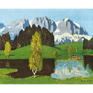 Schwarzsee Kitzbühel, Kunstdruck auf Leinwand