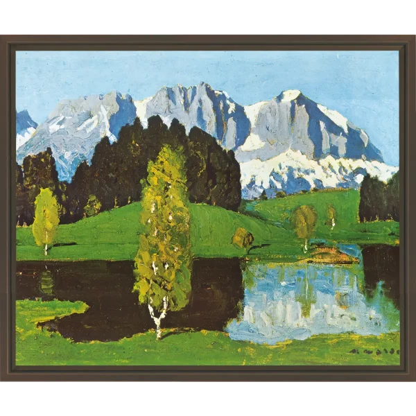 Schwarzsee Kitzbühel, Kunstdruck auf Leinwand, gerahmt mit Guggenheim Leiste