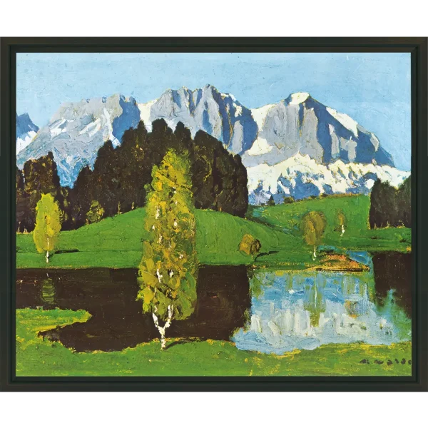 Schwarzsee Kitzbühel, Kunstdruck auf Leinwand, gerahmt mit Guggenheim Leiste