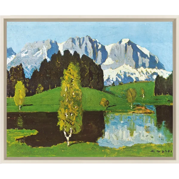 Schwarzsee Kitzbühel, Kunstdruck auf Leinwand, gerahmt mit Guggenheim Leiste