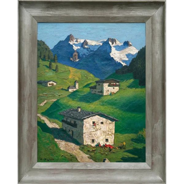 Frühling in Tirol, Kunstdruck auf Leinwand, gerahmt mit Walde Rahmen