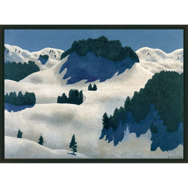 Winterlandschaft, Kunstdruck auf Leinwand, gerahmt mit Guggenheim Leiste