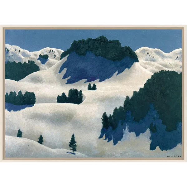 Winterlandschaft, Kunstdruck auf Leinwand, gerahmt mit Guggenheim Leiste