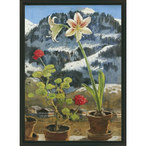 Amaryllis, Kunstdruck auf Leinwand, gerahmt mit Guggenheim Leiste