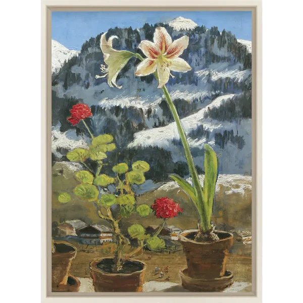 Amaryllis, Kunstdruck auf Leinwand, gerahmt mit Guggenheim Leiste