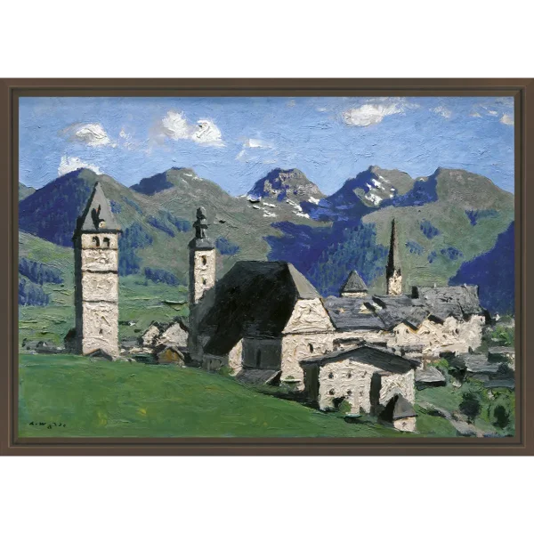 Kitzbühel im Sommer, Kunstdruck auf Leinwand, gerahmt mit Guggenheim Leiste