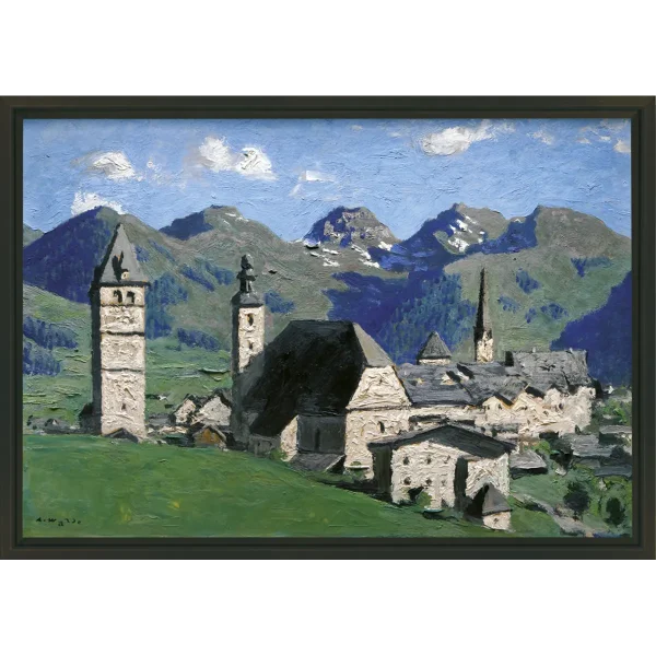 Kitzbühel im Sommer, Kunstdruck auf Leinwand, gerahmt mit Guggenheim Leiste