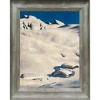 Almen im Schnee, Kunstdruck auf Leinwand, gerahmt mit Walde Rahmen