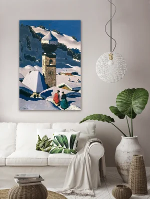 Auracher Kirchea s an artprint on canvas in the dimensions of your choice