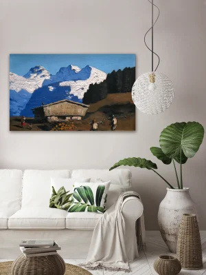 Tiroler Bergbauernhof, Kunstdruck auf Leinwand nach Maß